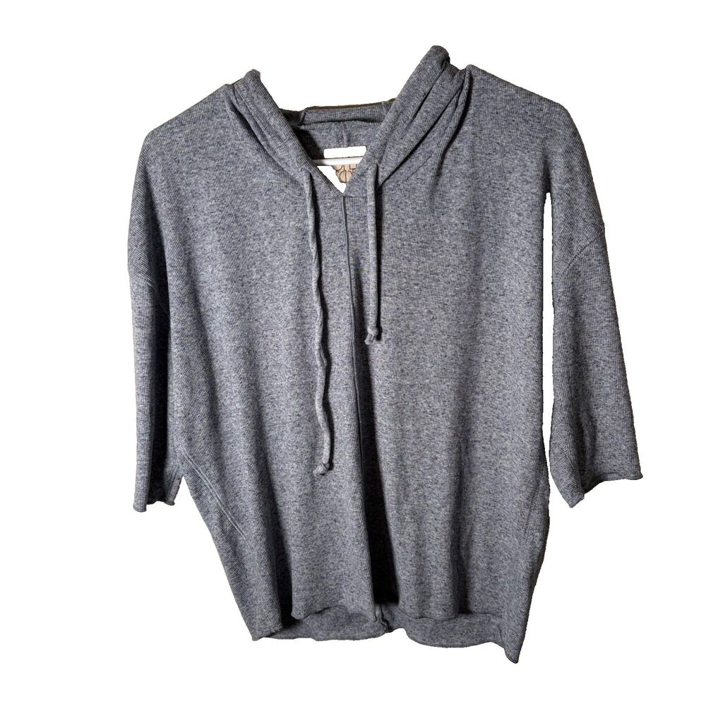 Chaser Sweatshirt Women's Medium Gray Hoodie Short Sleeve Pullover Casual